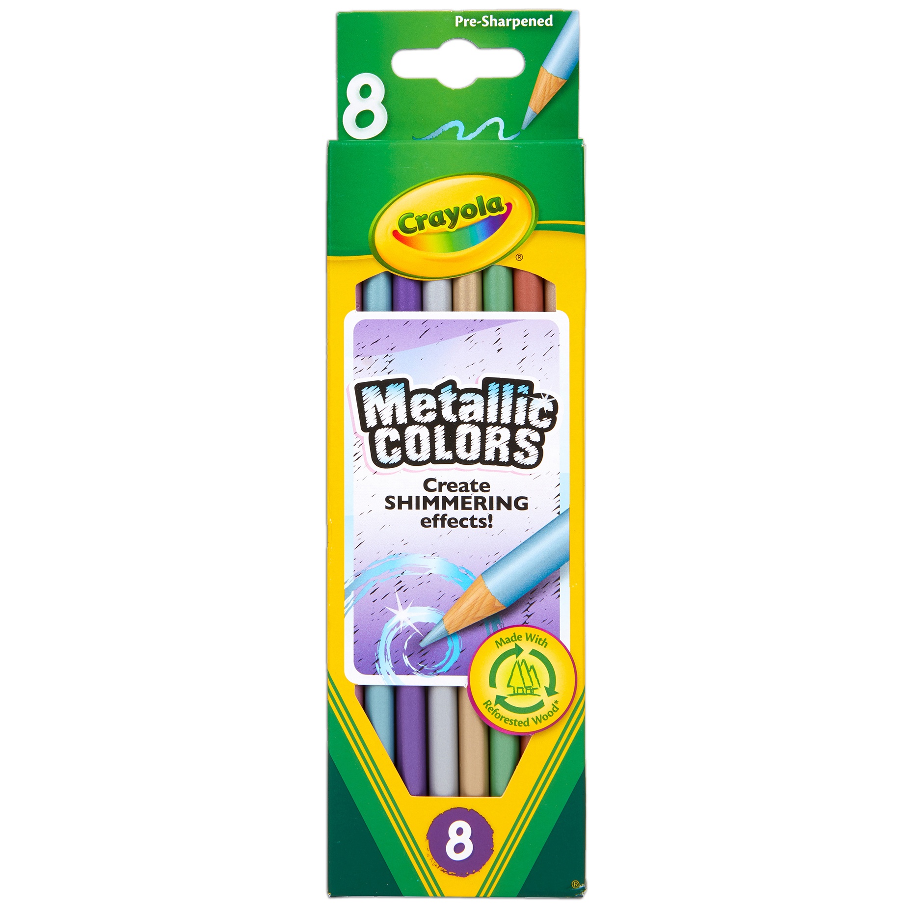 Crayola Metallic Colored Pencils-8/Pkg Long